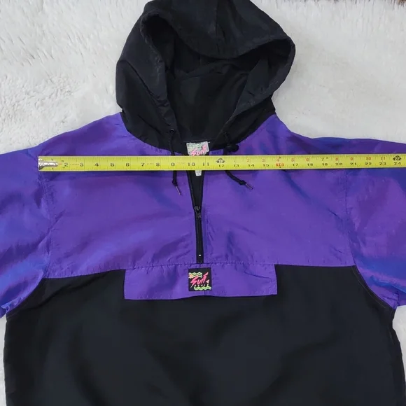 Surf Style,Vintage Purple and Black Windbreaker Jacket - Picture 12 of 17